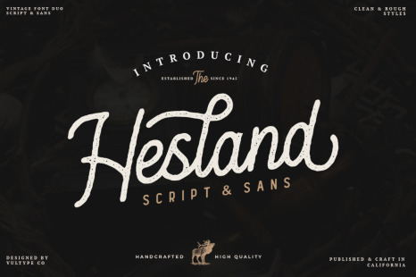 Hesland - Vintage Script Font - Rough