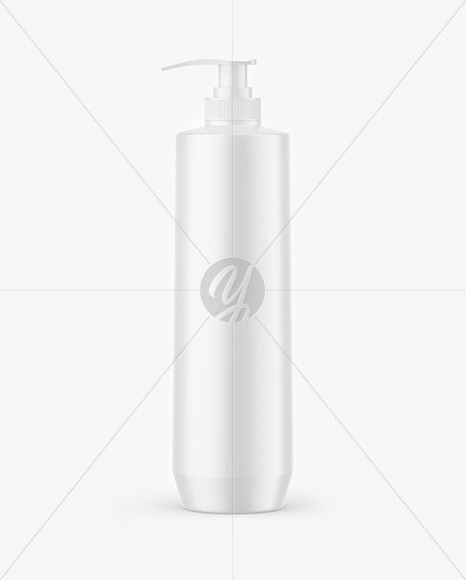 Matte Cosmetic Bottle with Pump Mockup