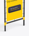 Plastic Stand w/ Fabric Banner Mockup - Half Side View