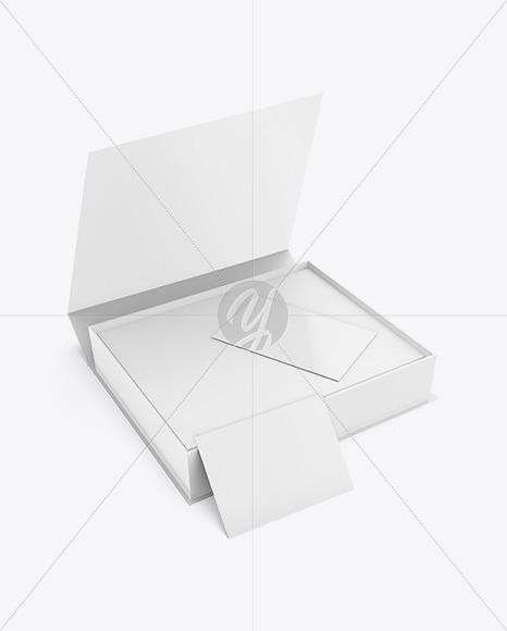 Business Cards in a Box Mockup - Half Side View