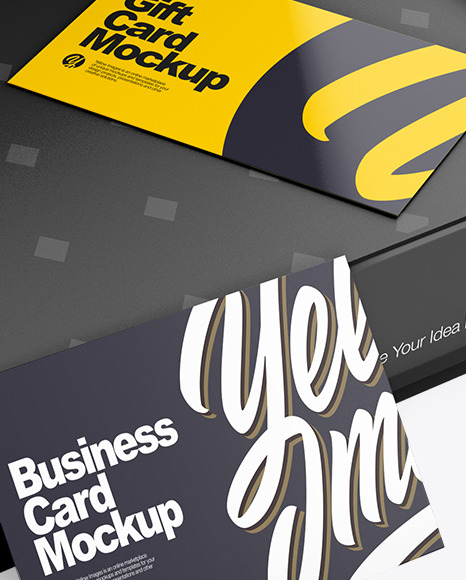 Business Cards in a Box Mockup - Half Side View