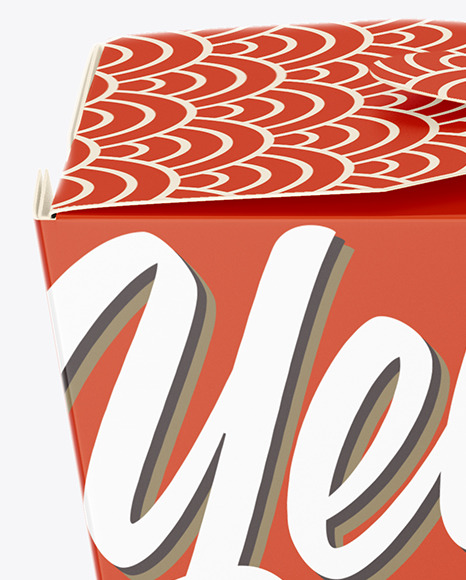 Matte Paper Noodles Box Mockup - Front View (High Angle Shot)