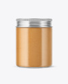 Clear Glass Jar w/ Peanut Butter Mockup