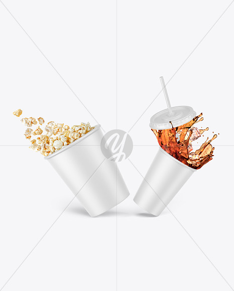 Cup Popcorn And Drink Mockup