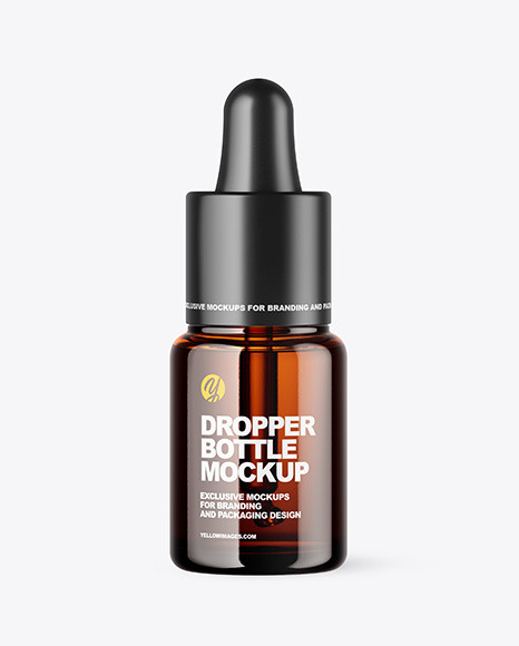 Amber Glass Dropper Bottle Mockup