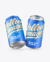 Two Metallic Drink Cans w/ Matte Finish Mockup