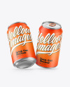 Two Metallic Drink Cans w/ Matte Finish Mockup