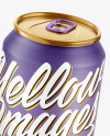 Two Metallic Drink Cans w/ Matte Finish Mockup