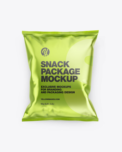 Matte Metallic Snack Package Mockup