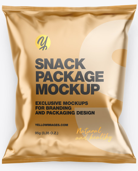 Matte Metallic Snack Package Mockup