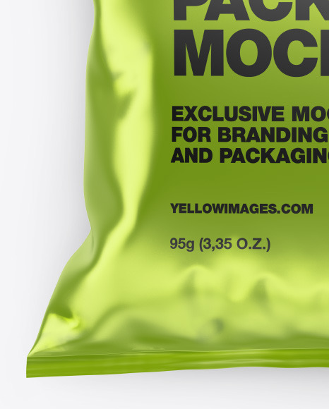 Matte Metallic Snack Package Mockup