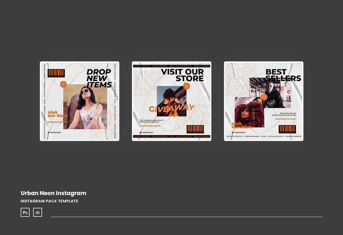 Urban Neon Instagram Post Template Urban Neon Instagram Post Template