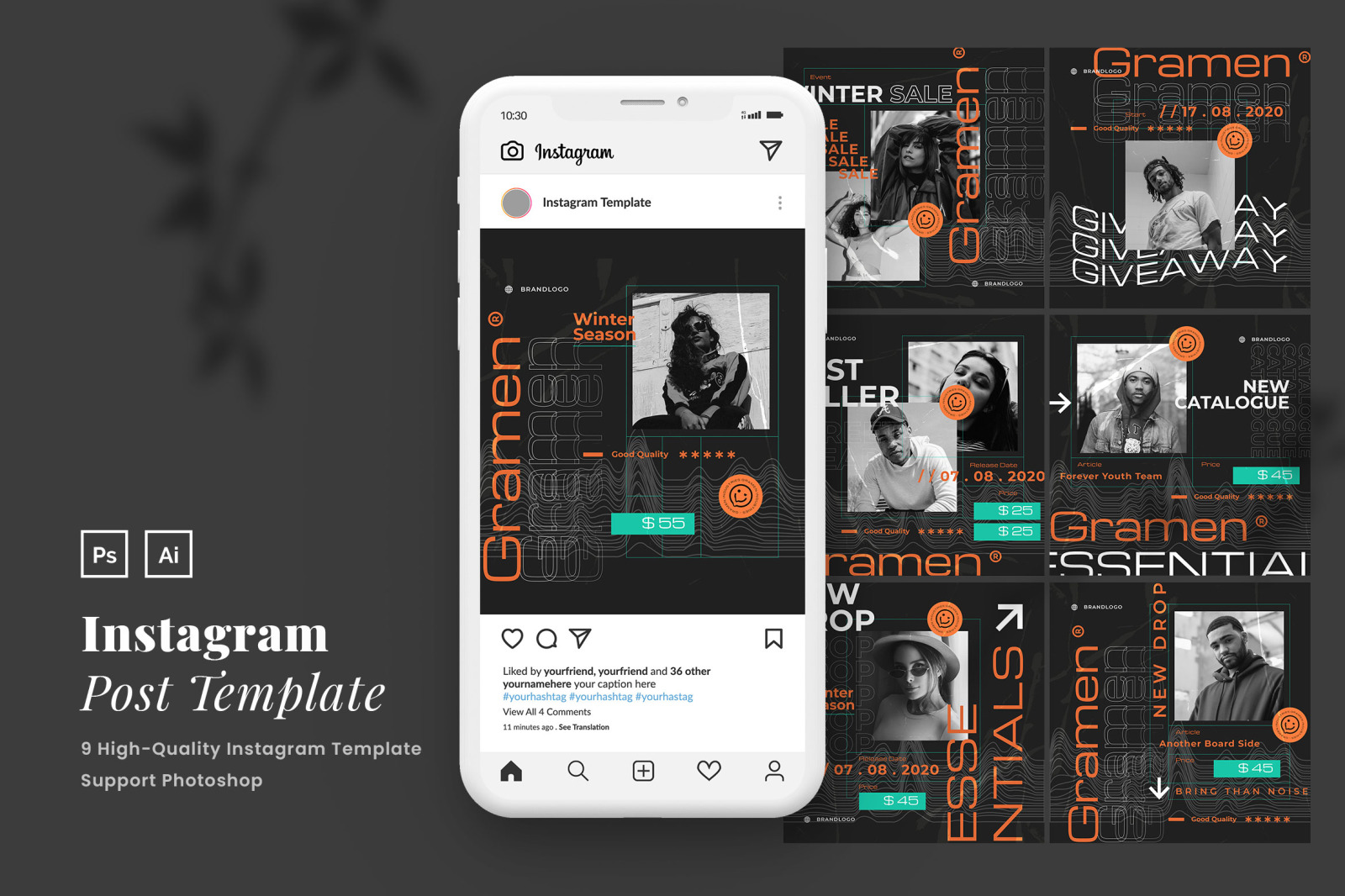 Urban Neon Instagram Post Template Urban Neon Instagram Post Template