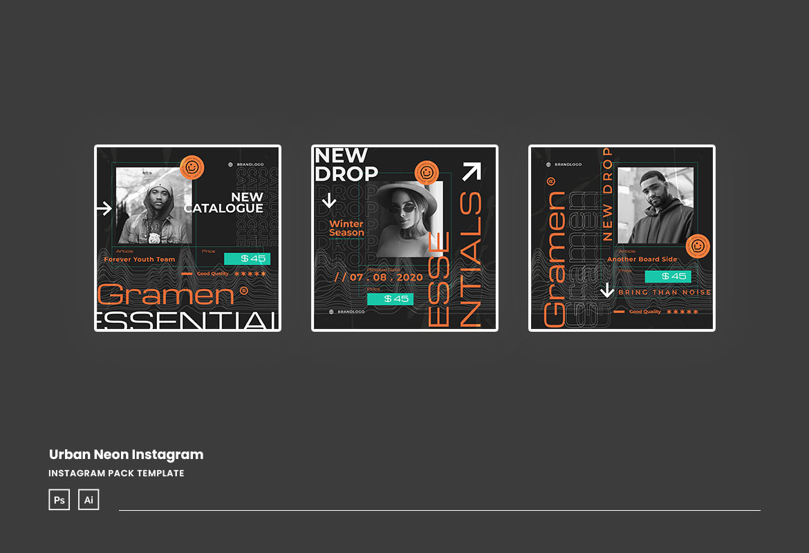 Urban Neon Instagram Post Template Urban Neon Instagram Post Template