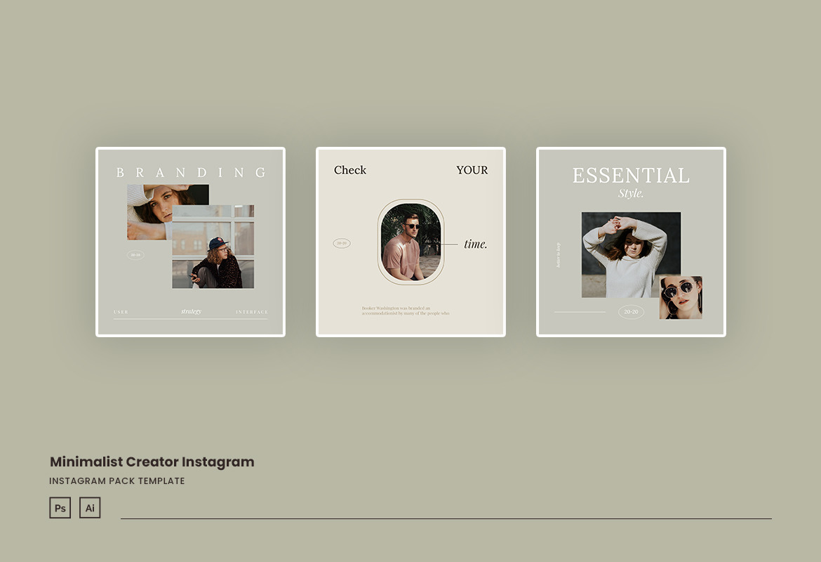 Minimalist Instagram Post &amp; Story Template for Creator