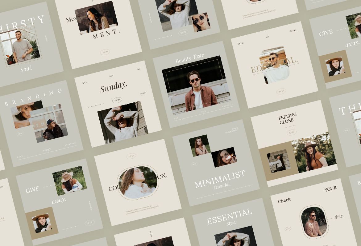 Minimalist Instagram Post &amp; Story Template for Creator