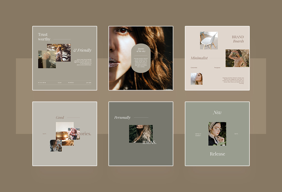 Minimalist Beauty Instagram Post &amp; Story Template