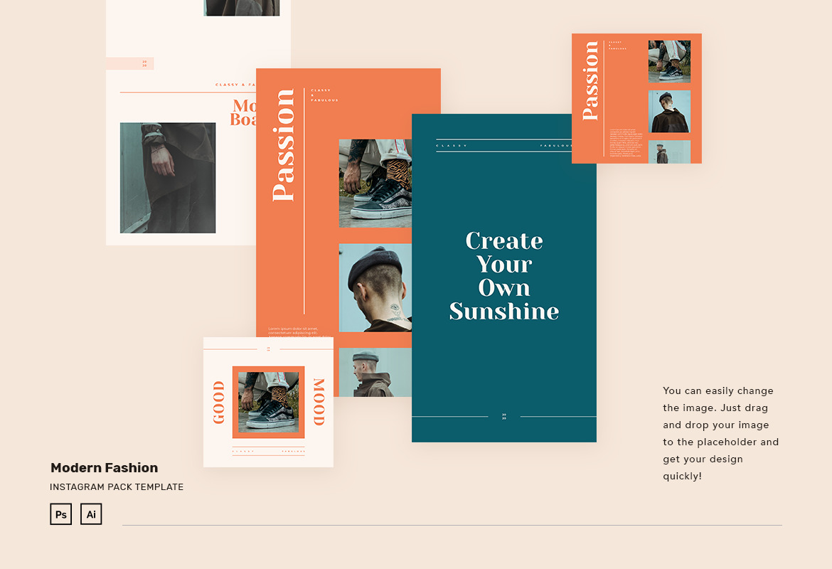 Modern Fashion Instagram Post & Story Template Modern Fashion Instagram Post & Story Template