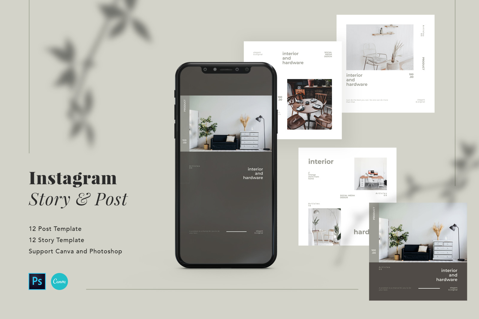 Minimalist Business Instagram Post &amp; Story Template