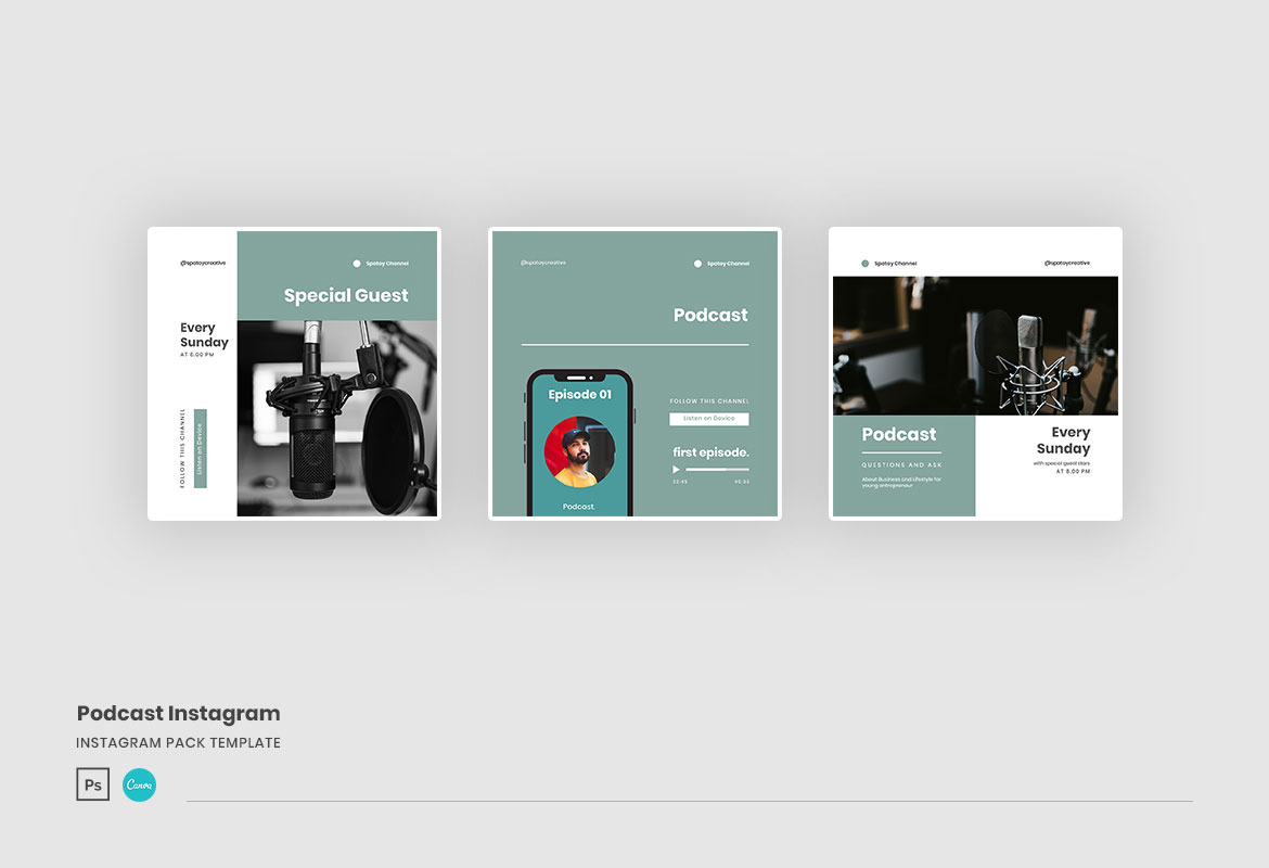 Podcast Instagram Template Canva