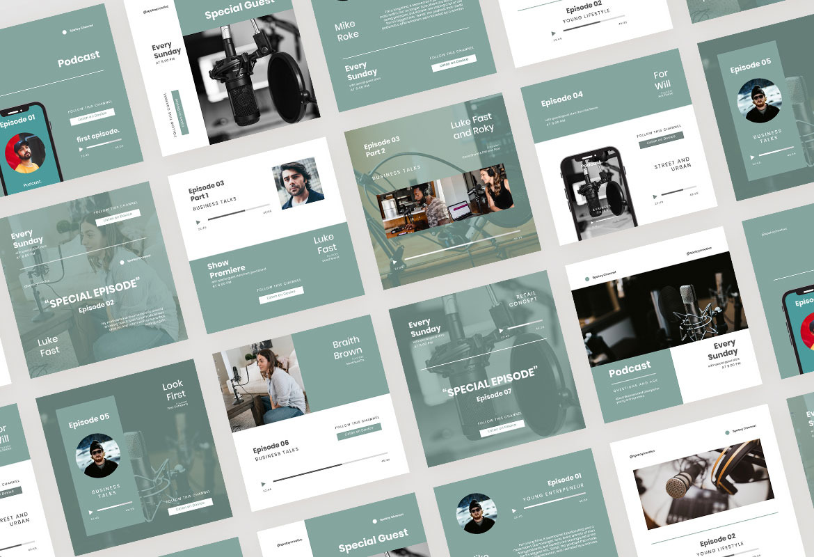 Podcast Instagram Template Canva Podcast Instagram Template Canva