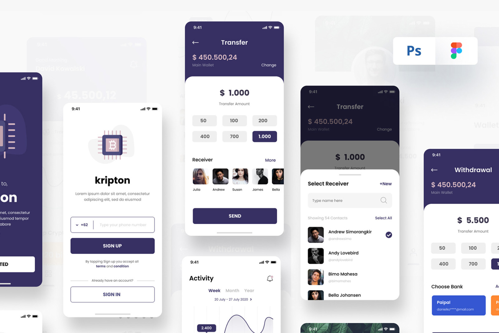 Kripton - Crypto Wallet iOS App Design Kripton - Crypto Wallet iOS App Design