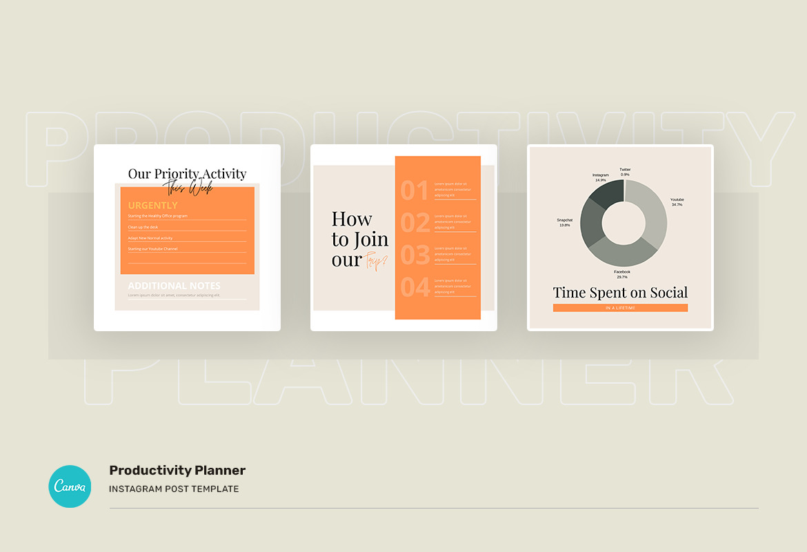 Productivity Planner Instagram Canva