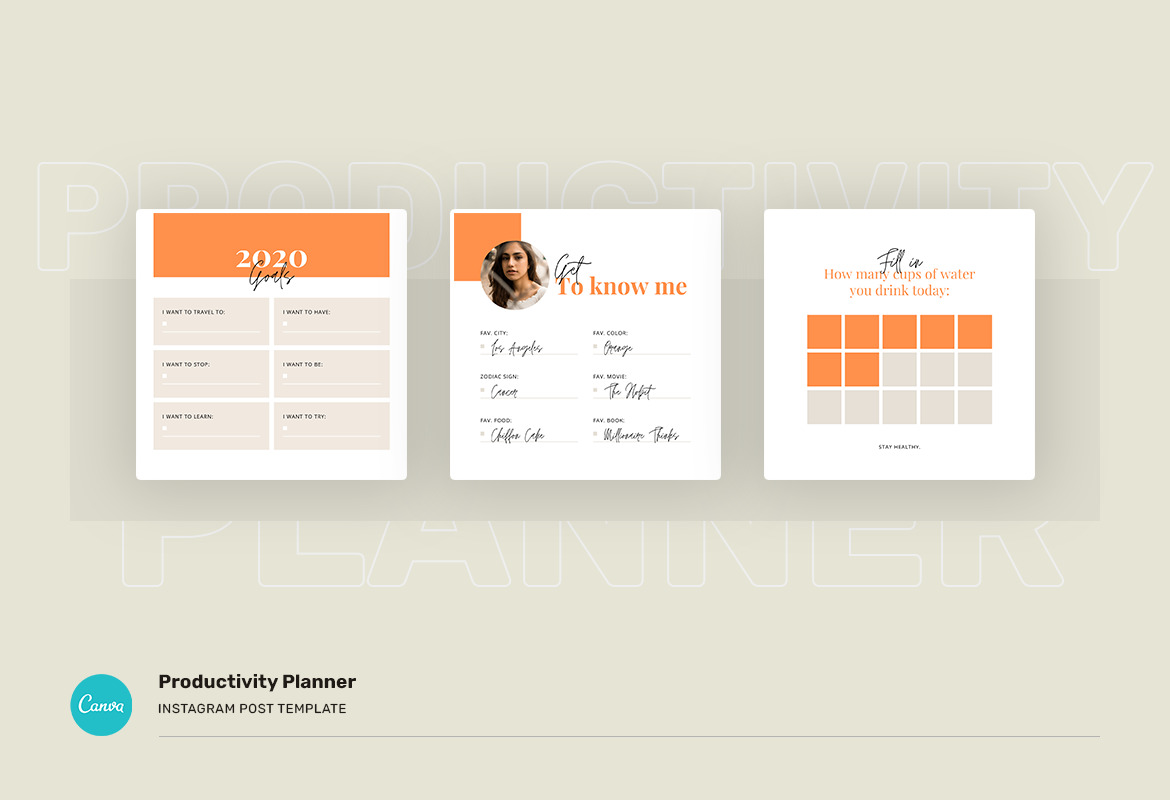 Productivity Planner Instagram Canva