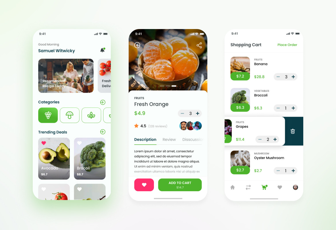 Kede - Grocery iOS App Design UI Template