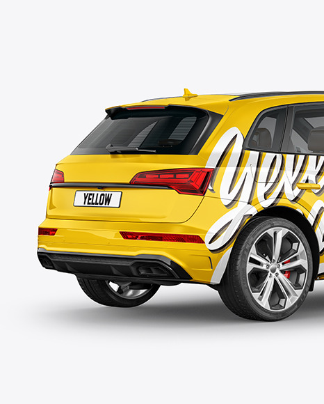 Crossover SUV Mockup – Back HalfSide View