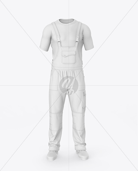 Summer Overalls Mockup – Front View