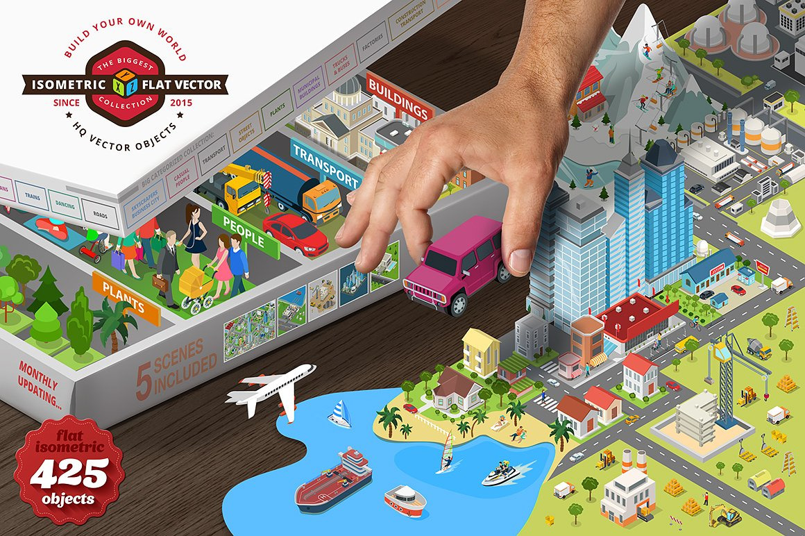 Isometric flat world collection v.1 Isometric flat world collection v.1