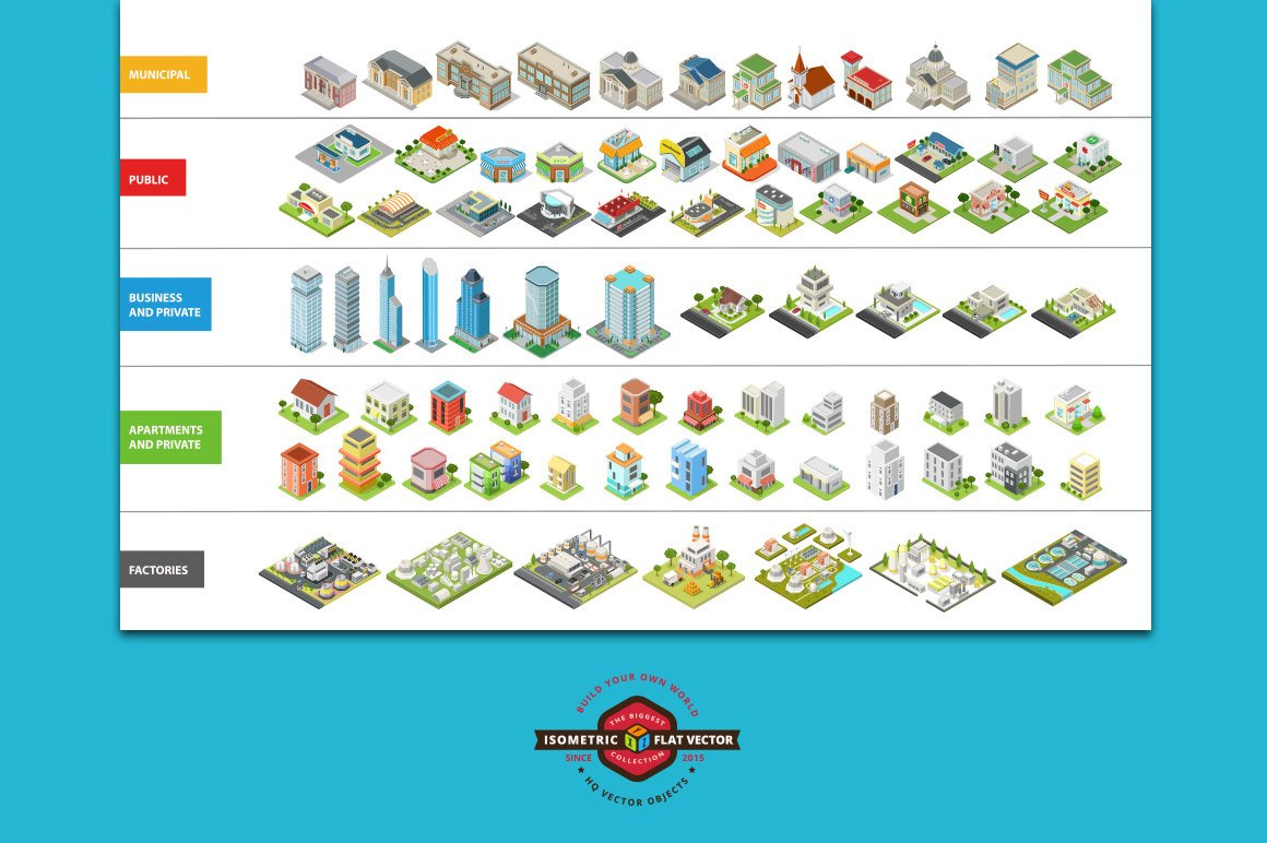 Isometric flat world collection v.1