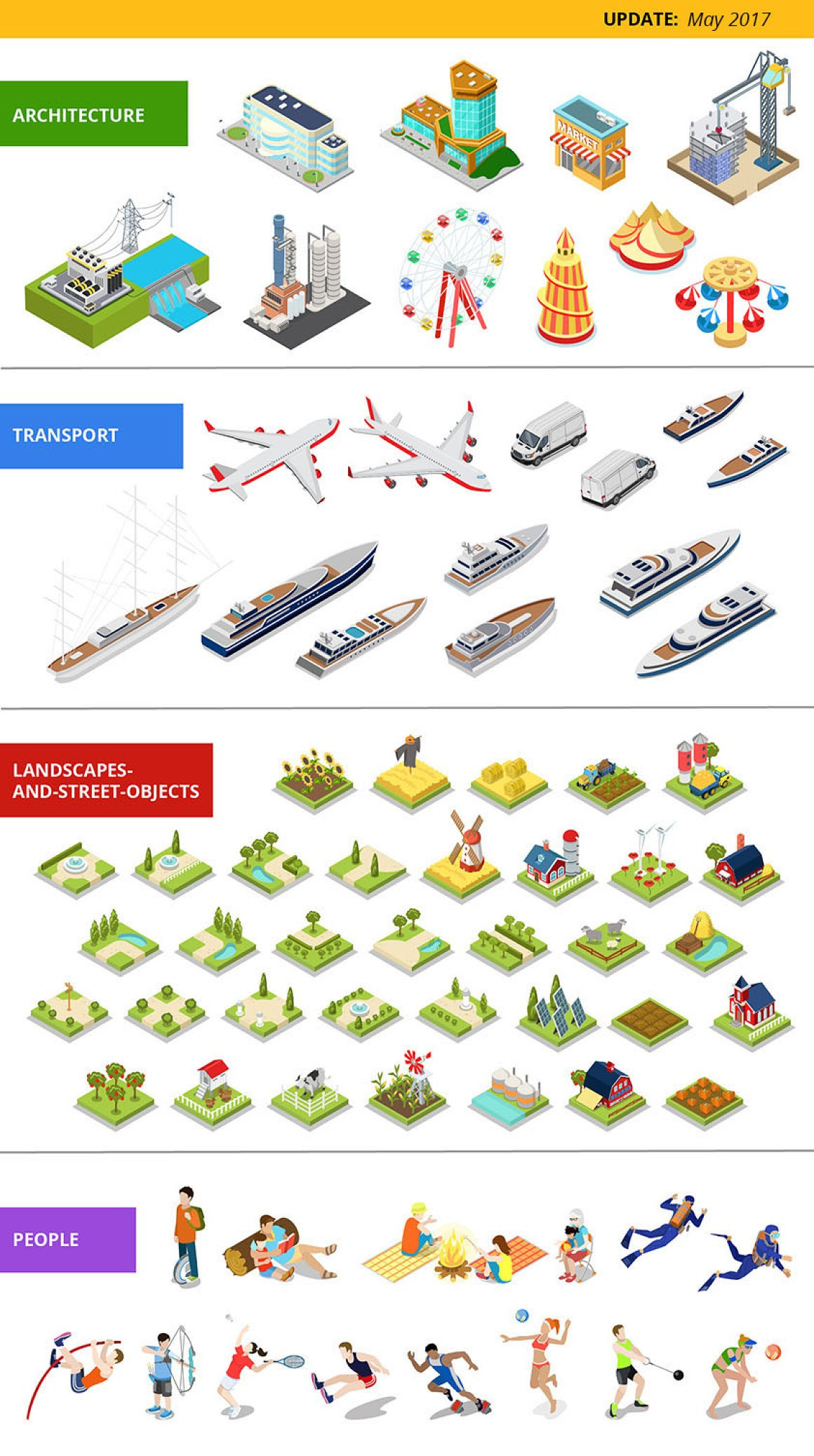 Isometric flat world collection v.1