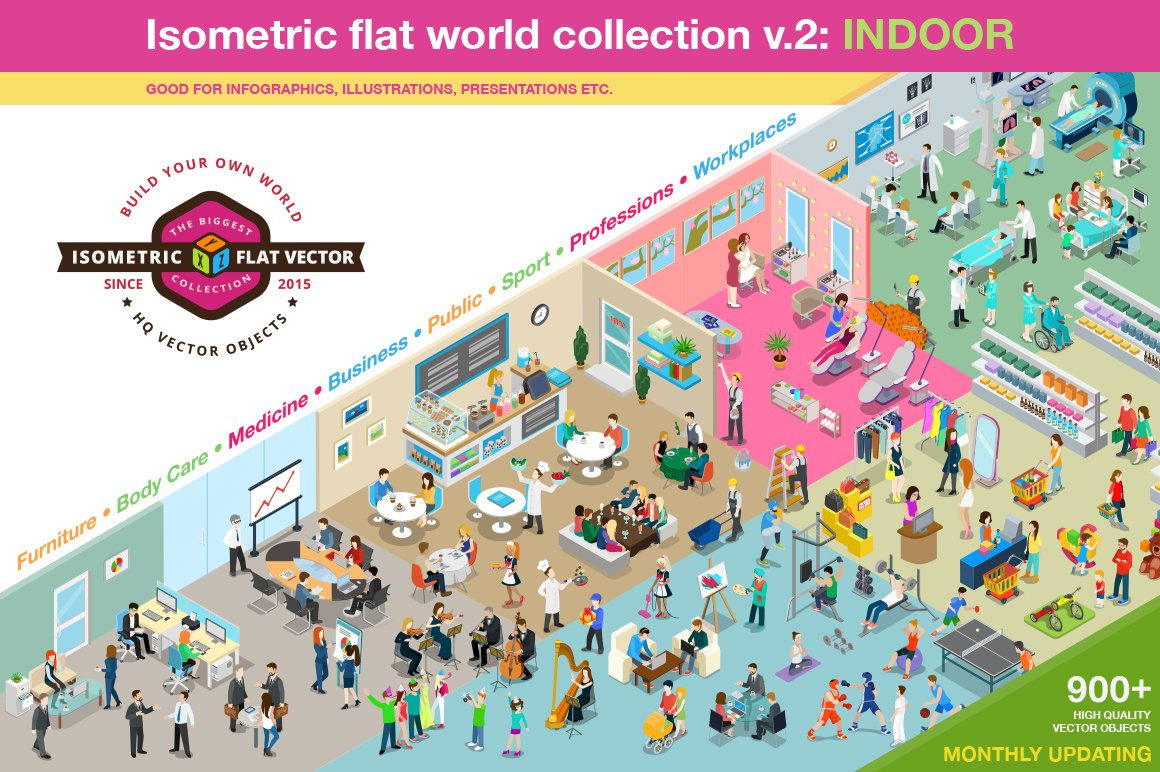 Isometric flat world collection v.2 Isometric flat world collection v.2