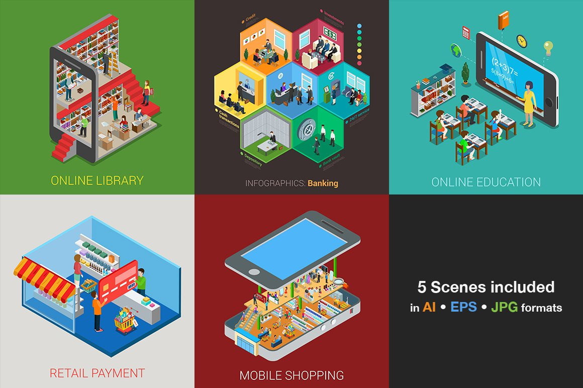 Isometric flat world collection v.2 Isometric flat world collection v.2