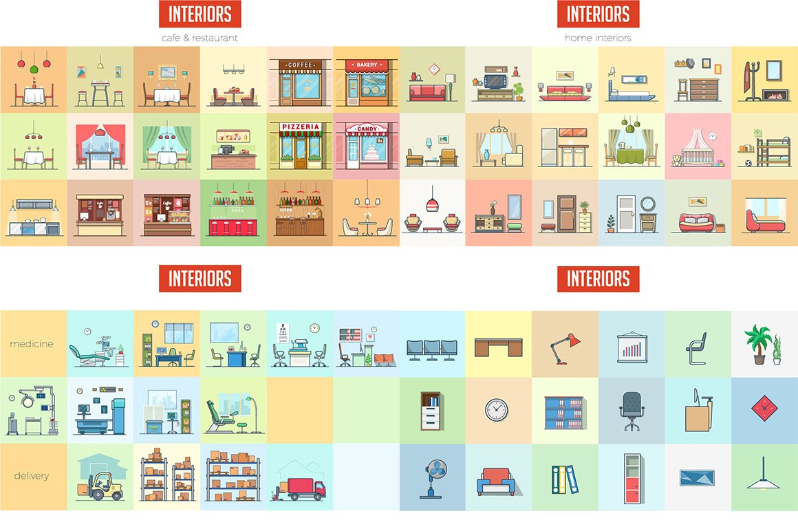 Linear World Scene Generator vector Linear World Scene Generator vector