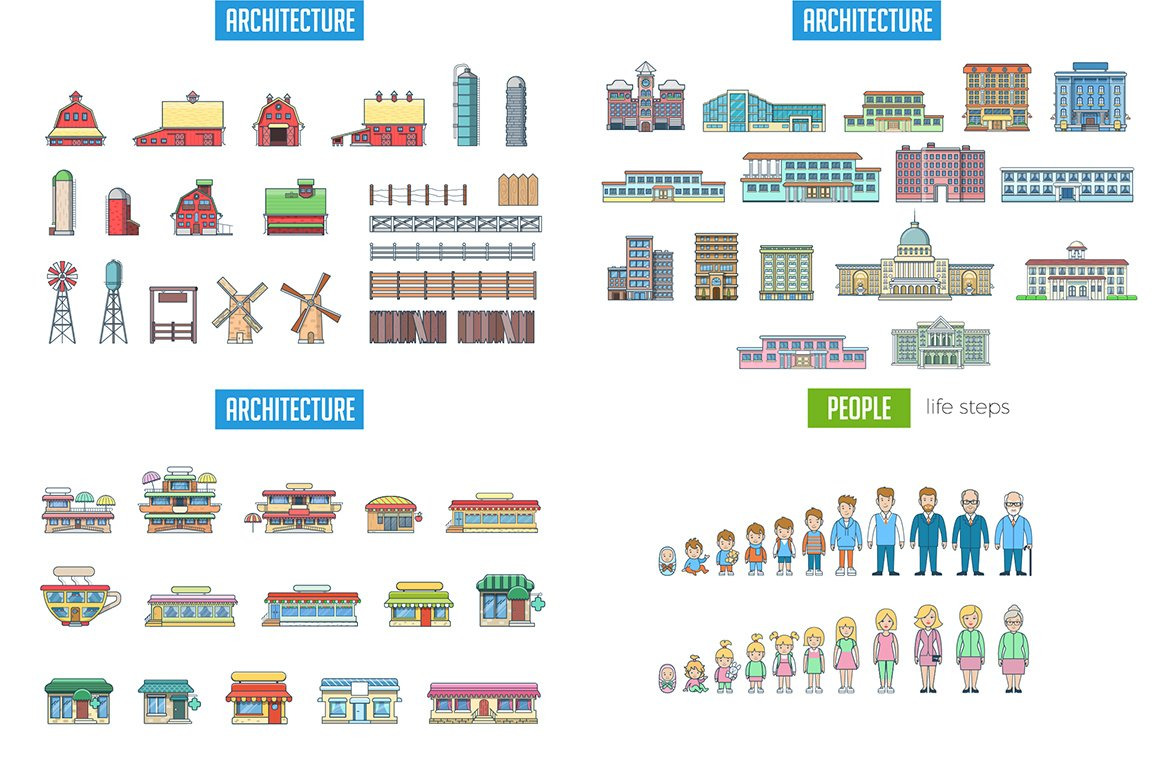 Linear World Scene Generator vector Linear World Scene Generator vector