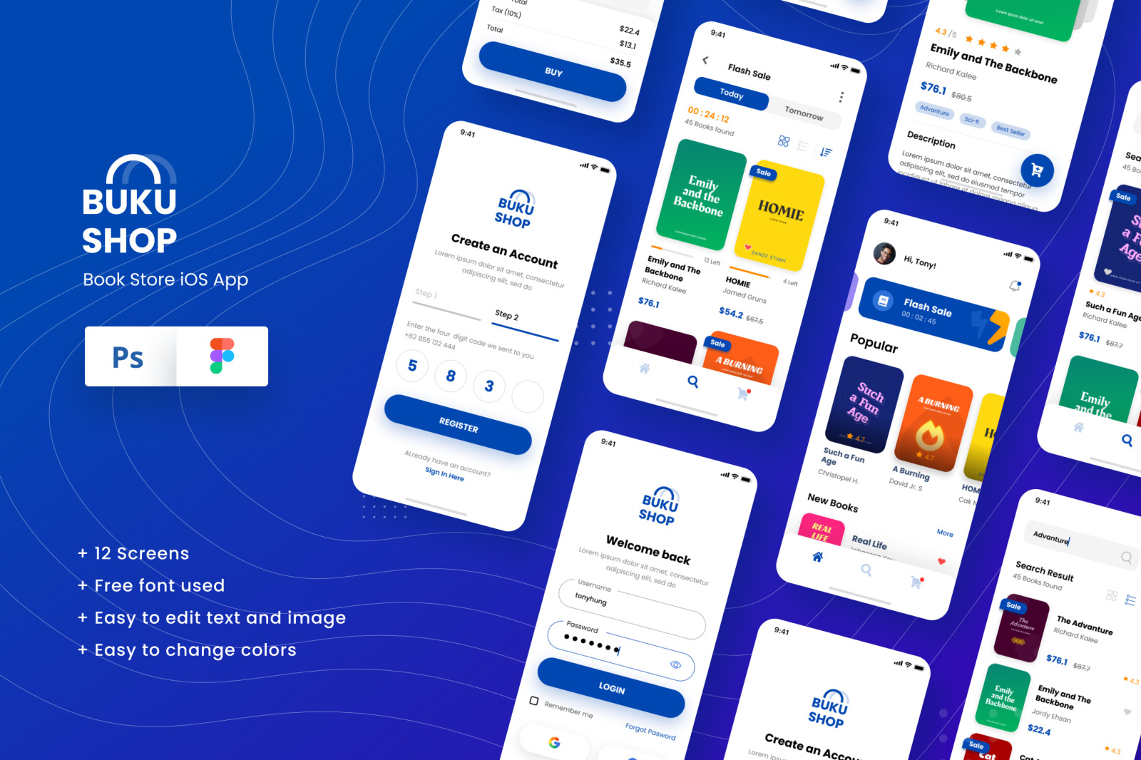 BukuShop - Book Store iOS App Design Template BukuShop - Book Store iOS App Design Template