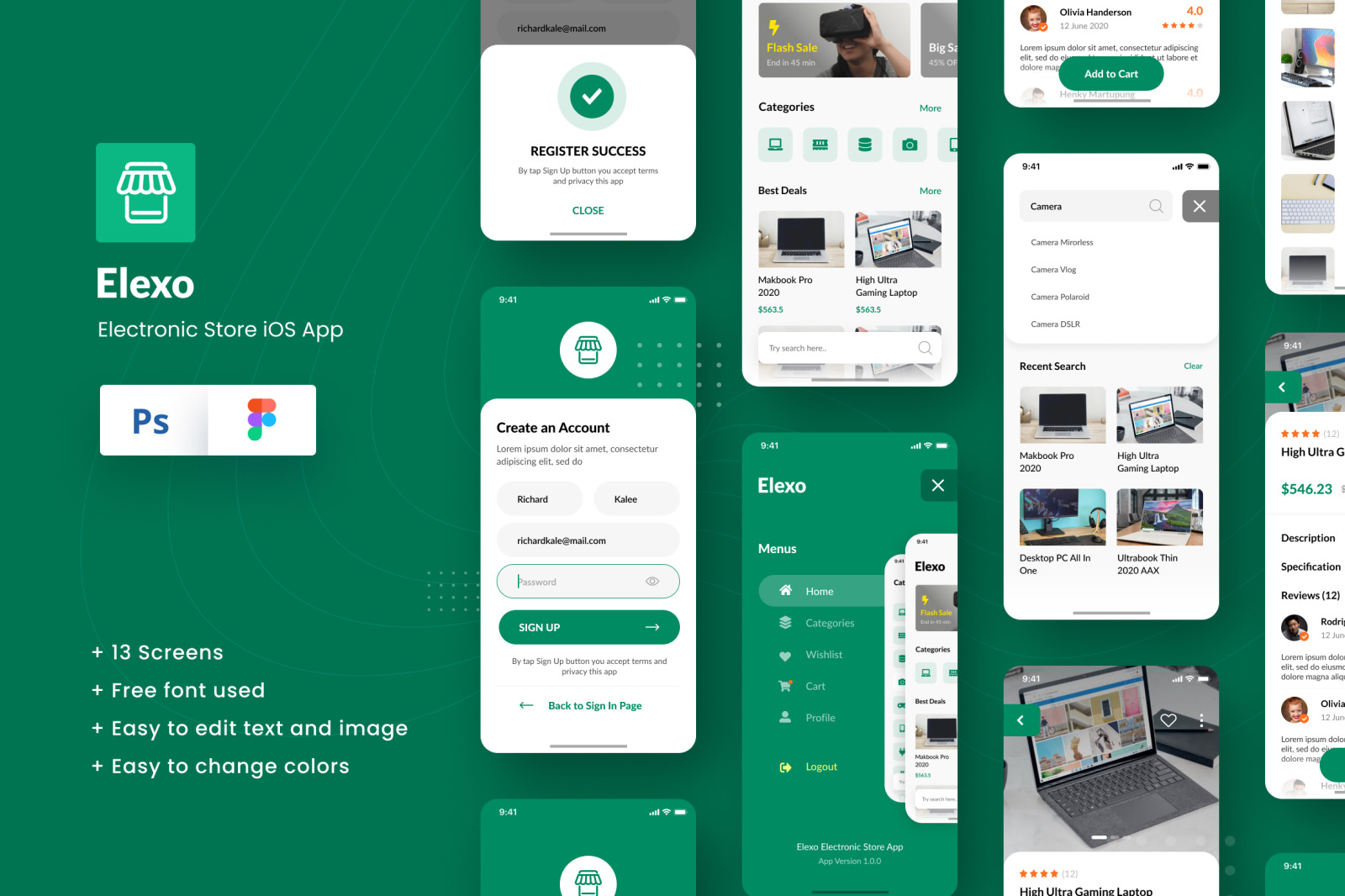 Elexo Electronic Store iOS App Design Figma &amp; PSD