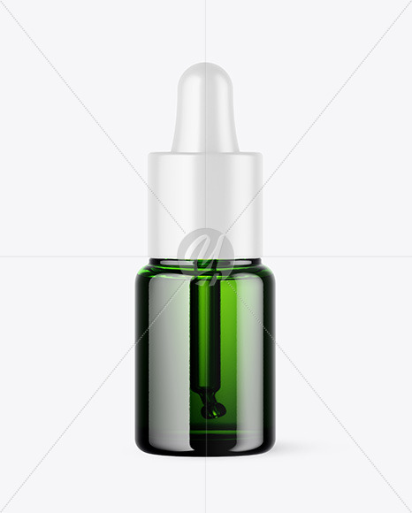 Green Glass Dropper Bottle Mockup