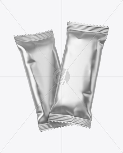 Two Metallic Snack Bars Mockup