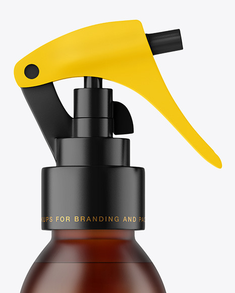 Frosted Amber Spray Bottle Mockup