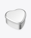 Heart-Shape Metallic Tin Box Mockup