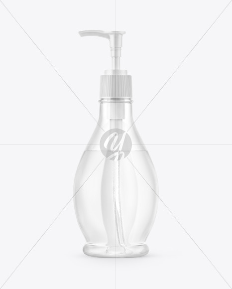 Clear Cosmetic Bottle with Pump Mockup