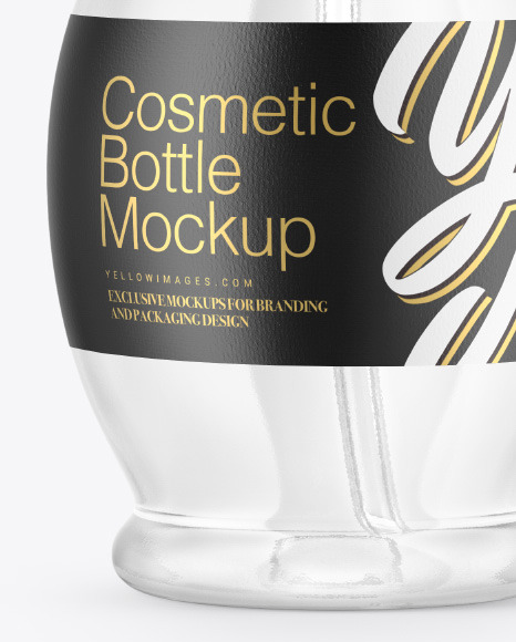 Clear Cosmetic Bottle with Pump Mockup