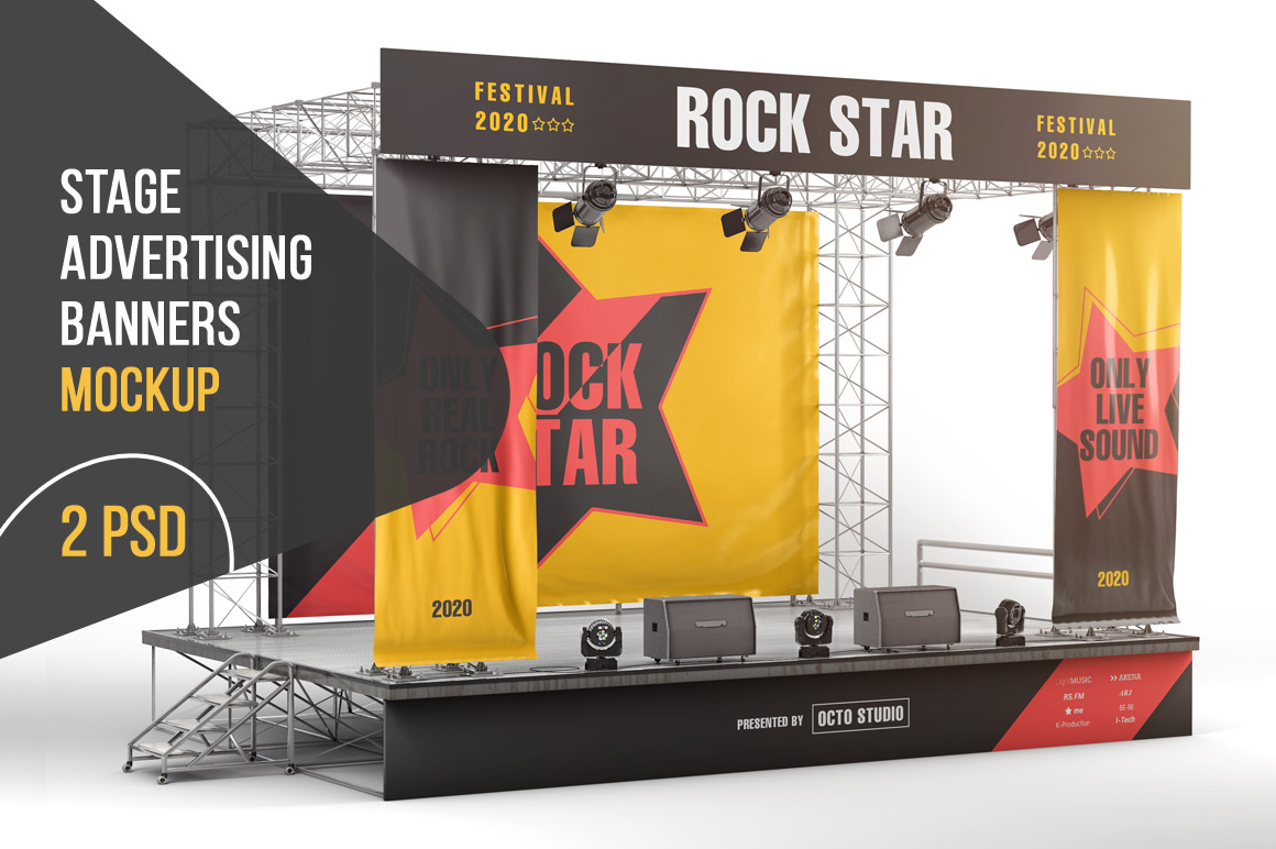 Stage Advertising Banners Mockup Stage Advertising Banners Mockup