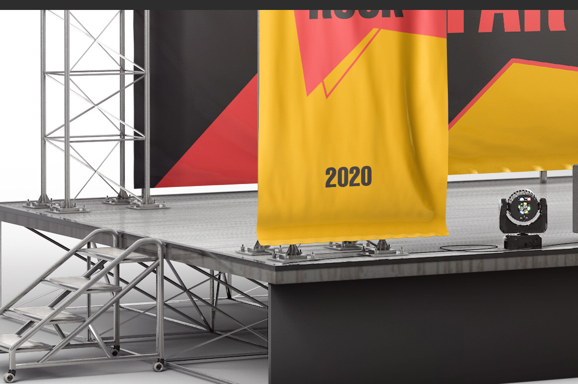 Stage Advertising Banners Mockup Stage Advertising Banners Mockup