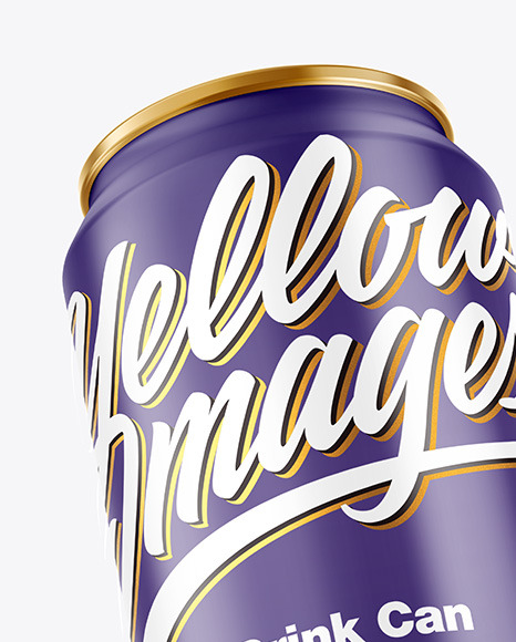 Metallic Drink Can w/ Glossy Finish Mockup