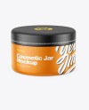 Closed Matte Plastic Cosmetic Jar Mockup - Front View (High-Angle Shot)